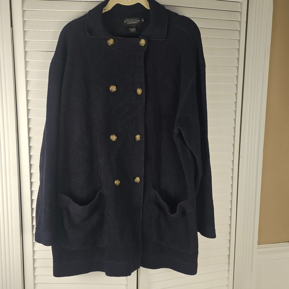 J Peterman‎ Womens Navy Pea Coat Medium